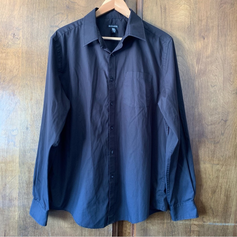 George Men’s Black Button-Down Dress Shirt